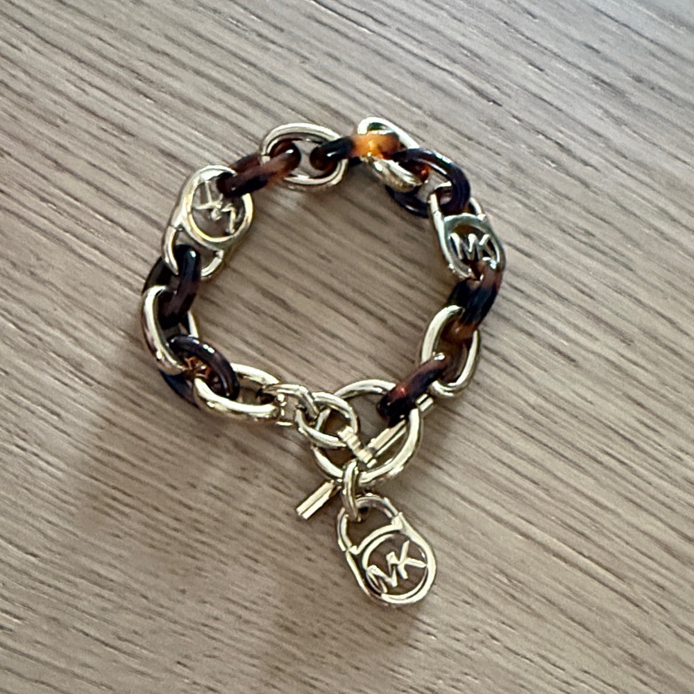 Michael Kors Gold and Tortoise Chain Bracelet